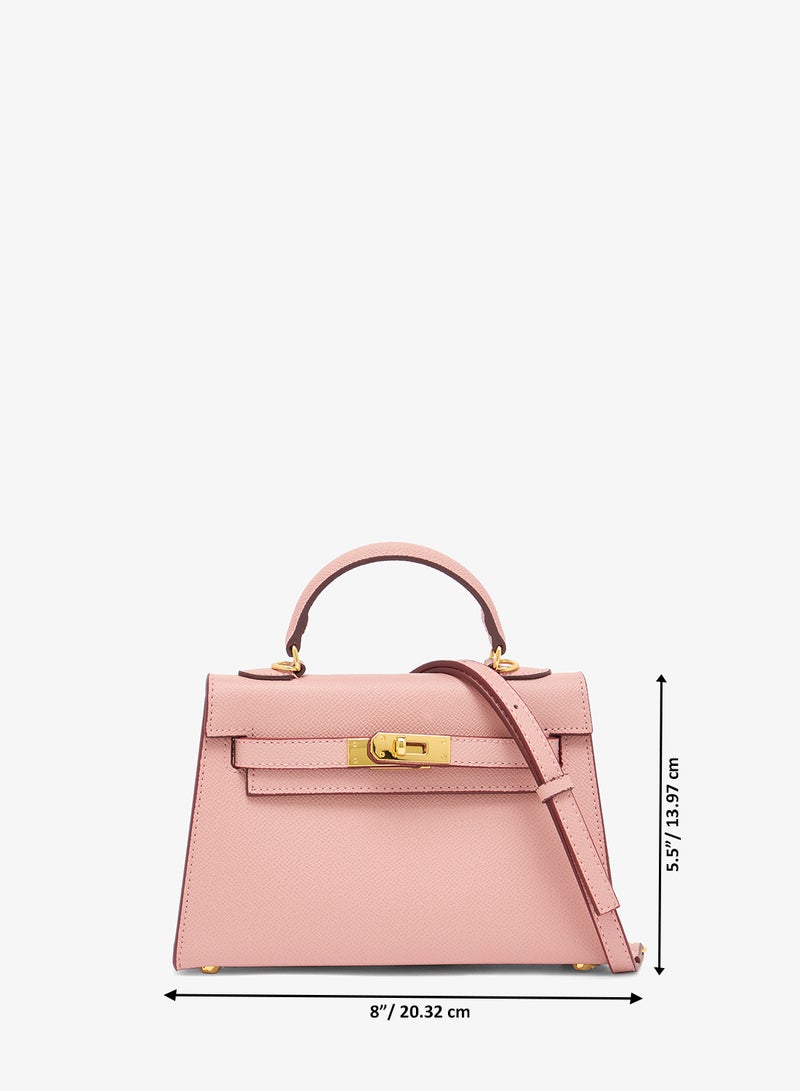 ELLA Structured Gold Accent Satchel Bag - Image 5